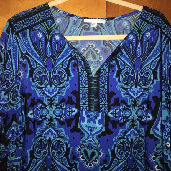 18w shift dress Teal/Royal/Black - Picture 2 of 3